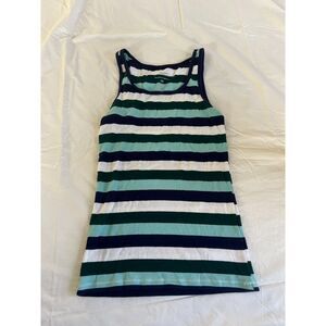 blue striped tank top